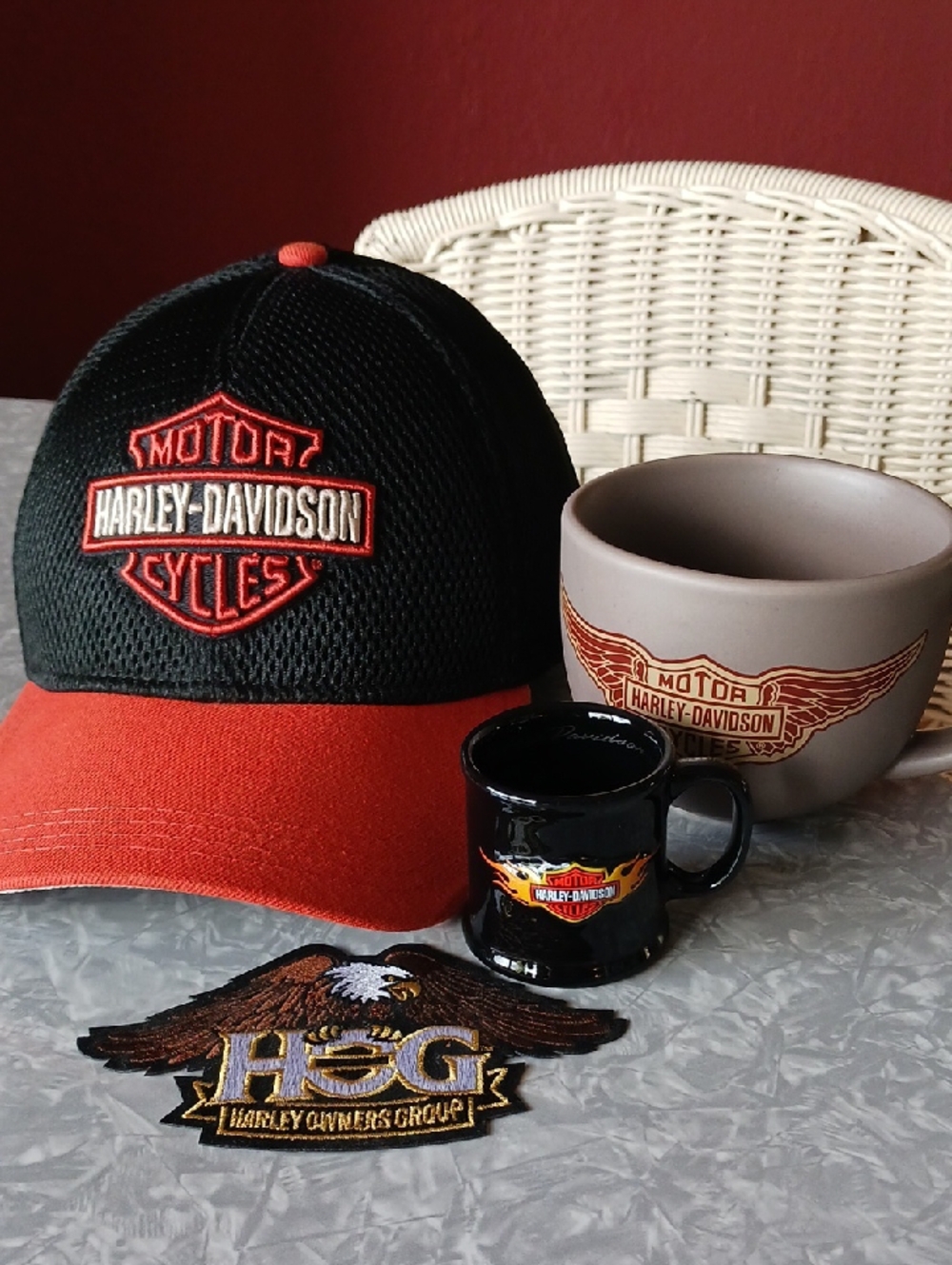 Harley-Davidson Collection~ Hat, mug, mini mug, patch!